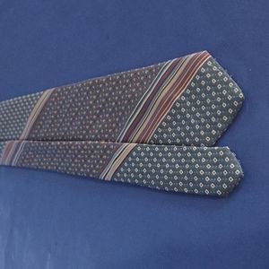 Yves Saint Laurent vintage light blue  Angle Striped and patterned tie